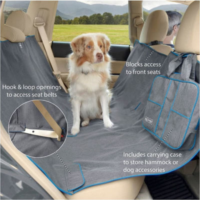 Wander Dog Hammock Pet Seat Cover Charcoal & Coastal Blue NEW ARRIVAL