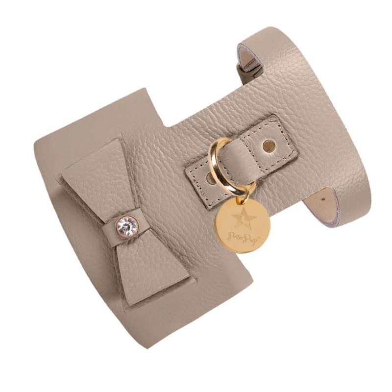 Dog Harness in Soft Champagne Leather with Wool felt – lurril