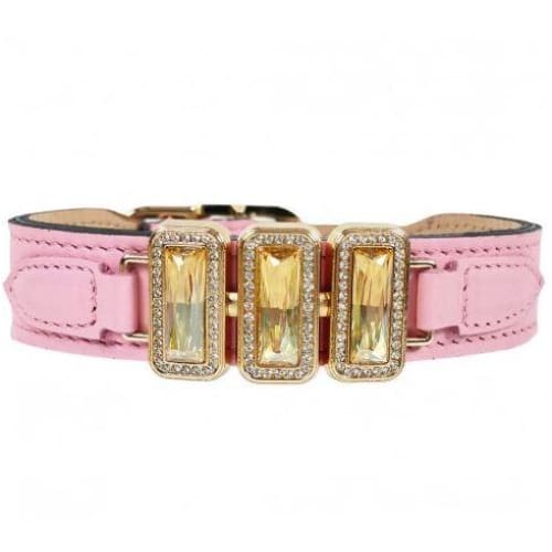 Versace Studded Leather Pet Collar - Pink
