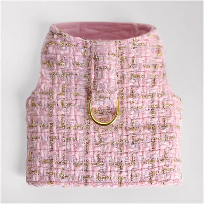 Chanel Tweed Small Dog Harness in Pink Pet Collars & Harnesses NEW ARRIVAL