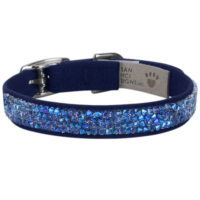Midnight Crystals Puparoxy Ultrasuede Dog Collar Pet Collars & Harnesses MORE COLOR OPTIONS