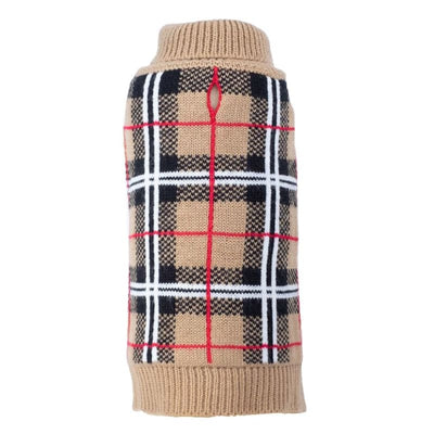 Tan Plaid Dog Sweater Dog Apparel clothes for small dogs, cute dog apparel, cute dog clothes, dog apparel, dog hoodies