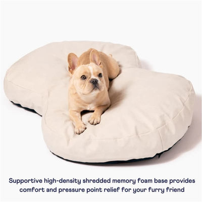 PupCloud­™ Faux Leather Memory Foam Dog Bed - Cream NEW ARRIVAL, PAW