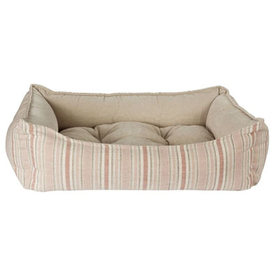 Bowsers Sanibel Stripe Microlinen Scoop Dog Bed Dog Beds bolster beds for dogs, BOWSERS, luxury dog beds, memory foam dog beds, orthopedic