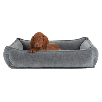 Bowsers Pumice Microvelvet Urban Lounger Dog Bed Dog Beds bolster beds for dogs, BOWSERS, luxury dog beds, memory foam dog beds, orthopedic