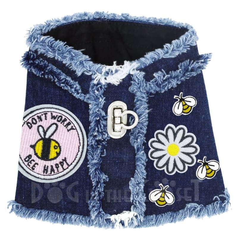 Bee Happy Hollywood Denim Dog Harness Vest MADE TO ORDER, MORE COLOR OPTIONS, NEW ARRIVAL