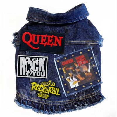 Rock Star Sheer Heart Attack Denim Jacket DOG IN THE CLOSET JACKET, MADE TO ORDER, MORE COLOR OPTIONS, NEW ARRIVAL