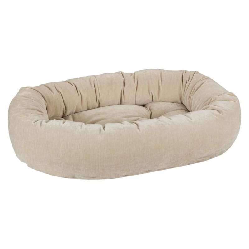 Bowsers Linen Microvelvet Donut Dog Bed Dog Beds bagel beds for dogs, bolster beds for dogs, BOWSERS, cute dog beds, donut beds for dogs