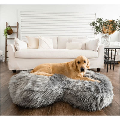 PupCloud­™ Faux Fur Memory Foam Dog Bed - Charcoal Gray NEW ARRIVAL, PAW