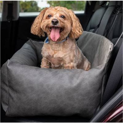 Double Seat PupProtector™ Faux Leather Memory Foam Dog Car Seat - Slate Gray NEW ARRIVAL, PAW
