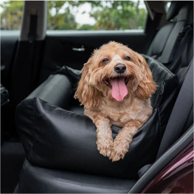 Double Seat PupProtector™ Faux Leather Memory Foam Dog Car Seat - Black NEW ARRIVAL, PAW
