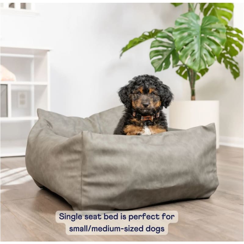 Single Seat PupProtector™ Faux Leather Memory Foam Dog Car Seat - Slate Gray NEW ARRIVAL, PAW