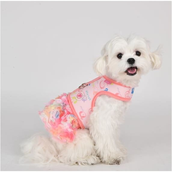 Pink Berthe Dog Harness Dress NEW ARRIVAL
