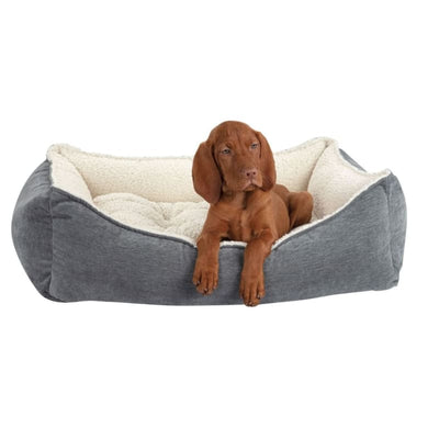 Bowsers Pumice Microvelvet Scoop Dog Bed Dog Beds bolster beds for dogs, BOWSERS, luxury dog beds, memory foam dog beds, orthopedic dog beds