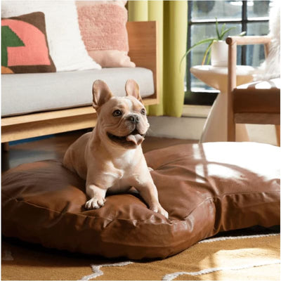 PupCloud­™ Faux Leather Memory Foam Dog Bed - Bourbon NEW ARRIVAL, PAW