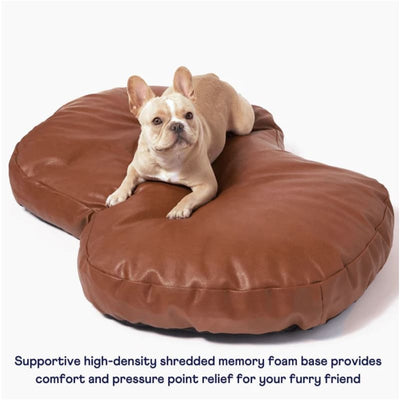 PupCloud­™ Faux Leather Memory Foam Dog Bed - Bourbon NEW ARRIVAL, PAW