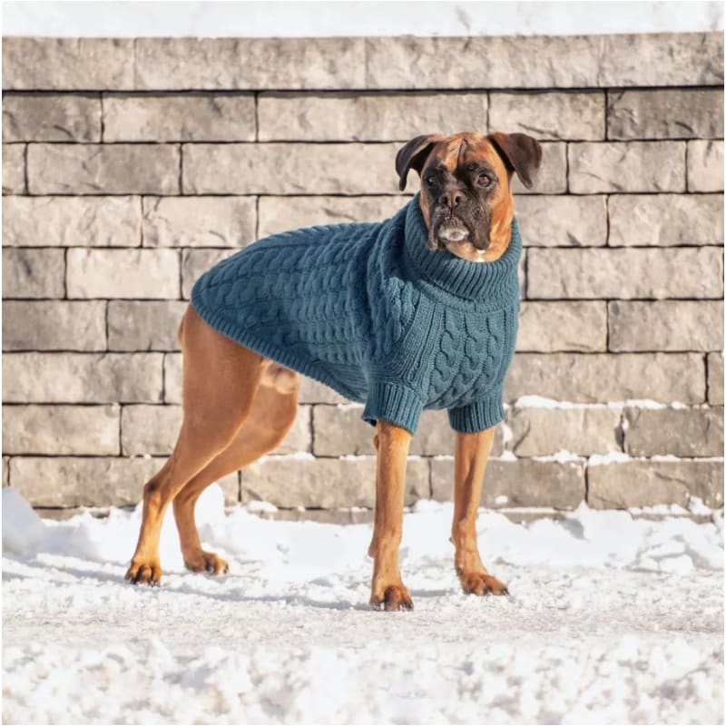 Dark Teal Chalet Sweater Dog Apparel GF PET SWEATER, NEW ARRIVAL