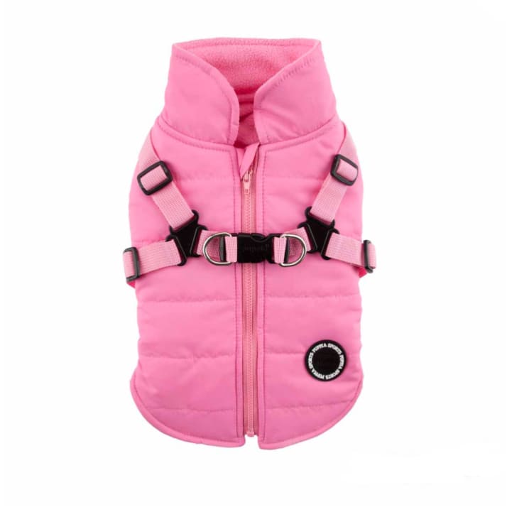 - Mountaineer Ii Pink Fleece Dog Vest With Harness New Arrival Puppia