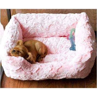 Bella Dog Bed in Baby Pink bolster beds for dogs, doggie designs, luxury dog beds, memory foam dog beds, orthopedic dog beds