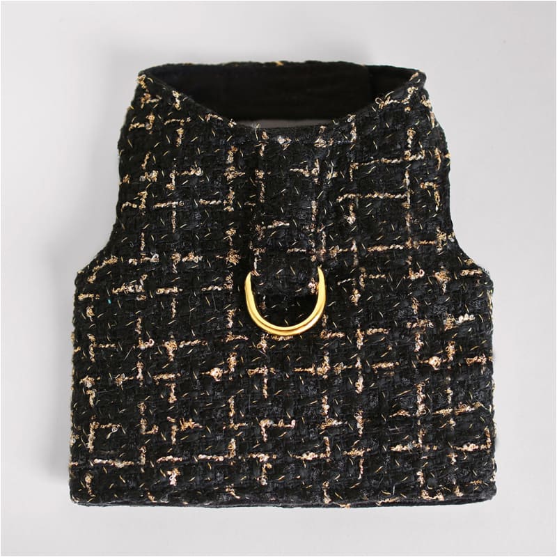 Chanel Tweed Small Dog Harness in Black Pet Collars & Harnesses NEW ARRIVAL