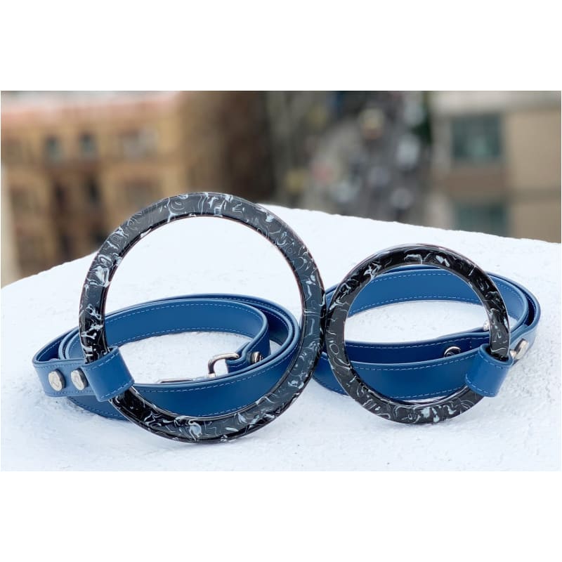 The Taylor Collar & Leash Collection - Cobalt Blue Italian Leather NEW ARRIVAL
