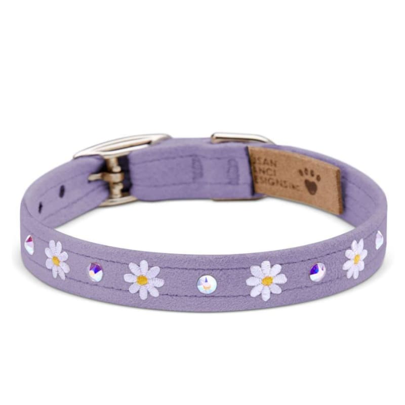 Small Daises and Crystal Ultrasuede Collar MORE COLOR OPTIONS, NEW ARRIVAL