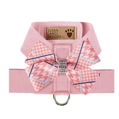 - Puppy Pink Glen Houndstooth Nouveau Bow Tinkie Harness MORE COLOR OPTIONS