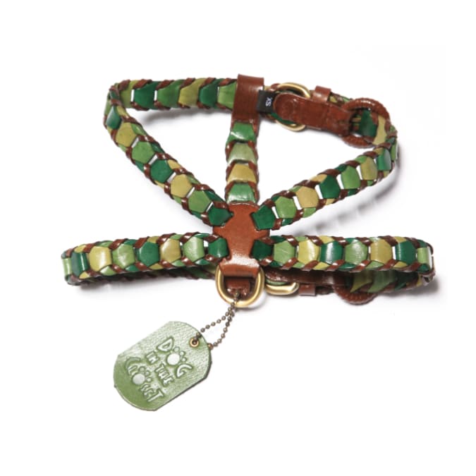 - Shade Of Green Leather Dog Harness