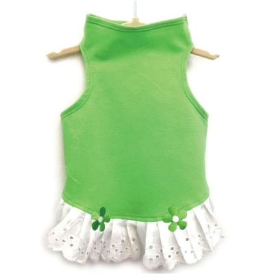 Lime Eyelet Flower Jersey Dress clothes for small dogs, cute dog apparel, cute dog clothes, cute dog dresses, dog apparel