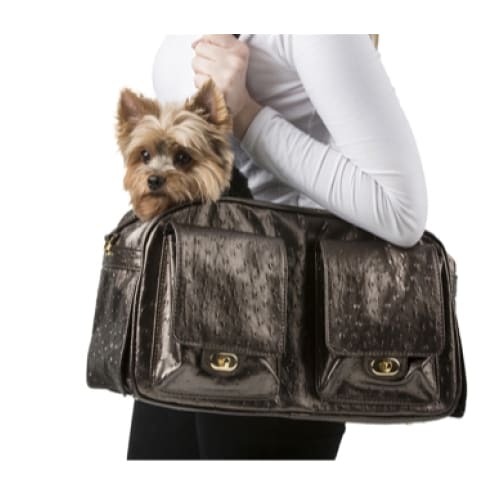 - Marlee Bronze Ostrich Dog Carrying Bag