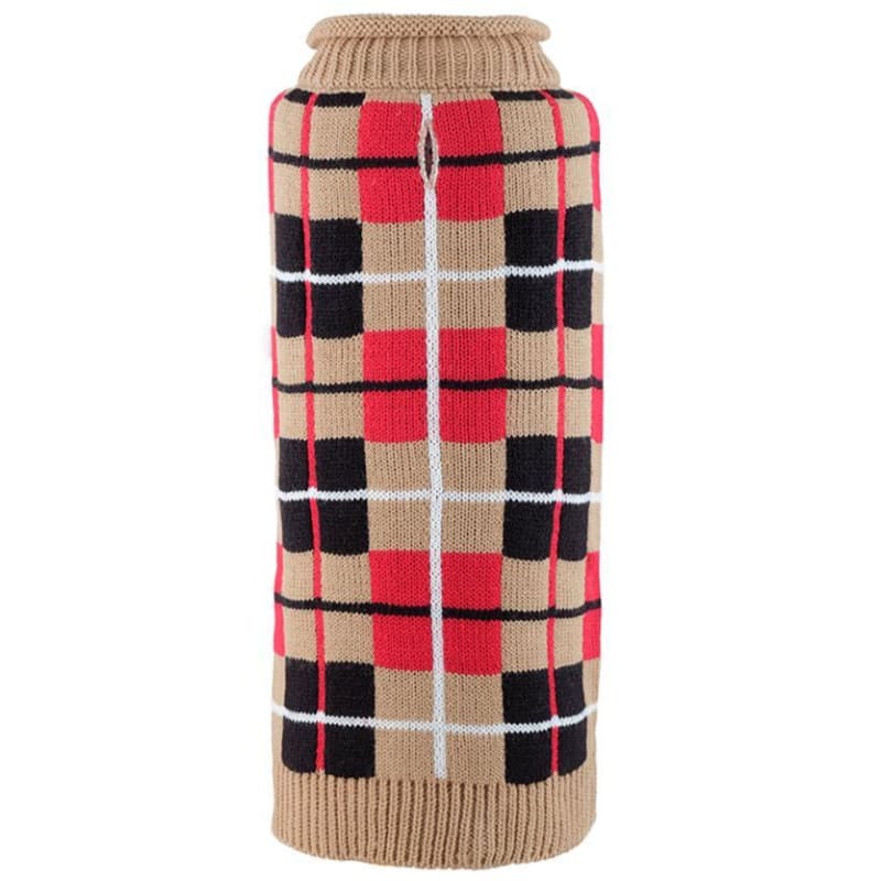 - Oxford Plaid Tan Roll Neck Dog Sweater clothes for small dogs cute dog apparel cute dog clothes dog apparel dog hoodies