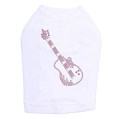 Pink Rhinestud Guitar Tank Top clothes for small dogs, cute dog apparel, cute dog clothes, dog apparel, dog in the closet