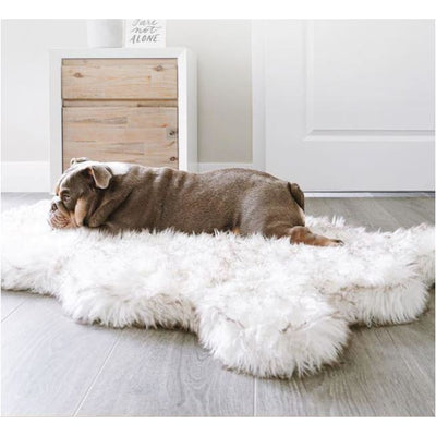 Curve White PupRug™ Runner Faux Fur Memory Foam Dog Bed NEW ARRIVAL