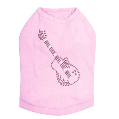 Pink Rhinestud Guitar Tank Top clothes for small dogs, cute dog apparel, cute dog clothes, dog apparel, dog in the closet