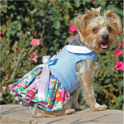 Pastel Pearls Dress With Matching Leash Dog Apparel clothes for small dogs, cute dog apparel, cute dog clothes, cute dog dresses, dog 