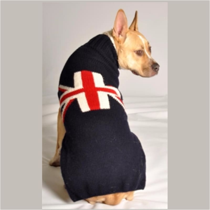- Union Jack Hand-Knit Wool Dog Sweater Sweaters