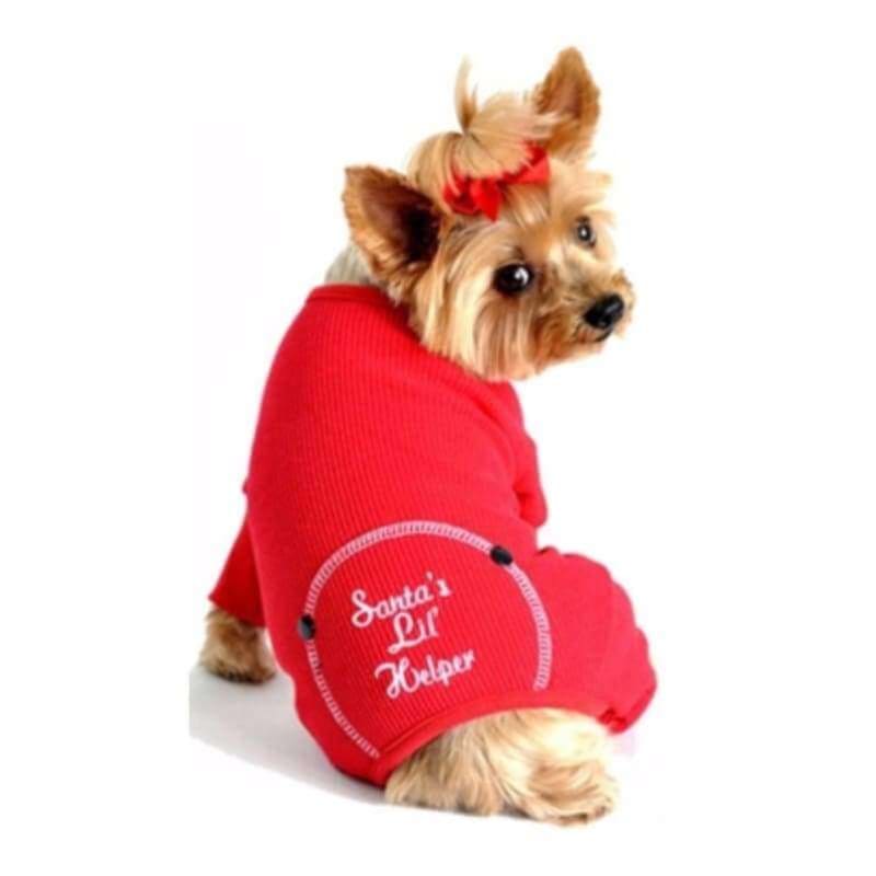 - Santas Lil Helper Embroidered Dog Pajamas New Arrival Pajamas Sale