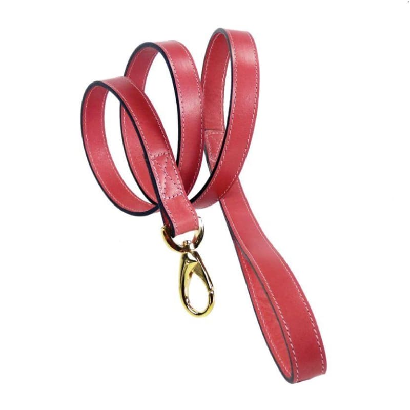- Regency Italian Leather Dog Collar in Petal Pink genuine leather dog collars HARTMAN & ROSE luxury dog collars