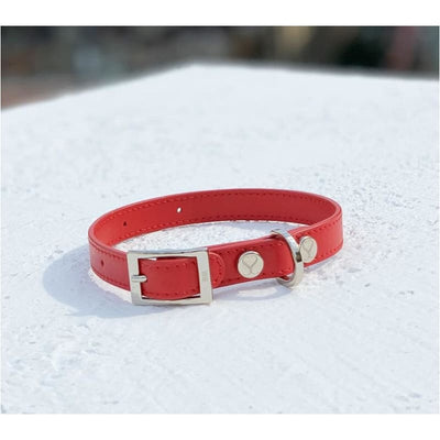 The Taylor Collar & Leash Collection - Ruby Italian Leather NEW ARRIVAL