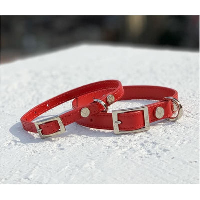 The Taylor Collar & Leash Collection - Ruby Italian Leather NEW ARRIVAL