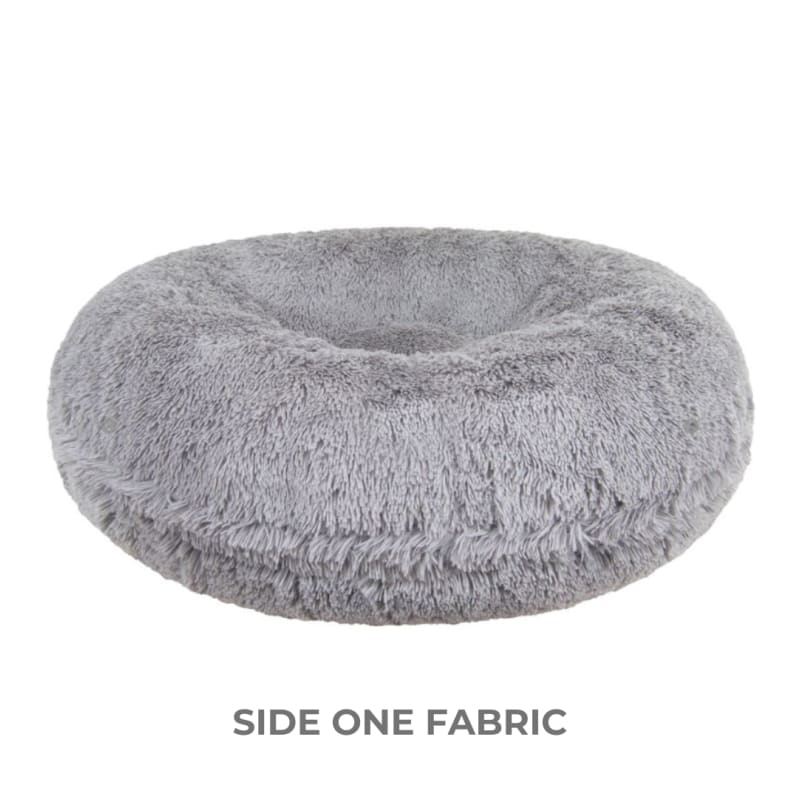 Snow White & Siberian Gray Shag Bagel Bed Dog Beds BAGEL BEDS, bagel beds for dogs, BEDS, cute dog beds, donut beds for dogs