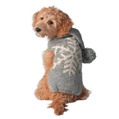 Snowflake Hand-Knit Wool Dog Sweater Dog Apparel christmas apparel, christmas sweater, clothes for small dogs, cute dog apparel, cute dog 
