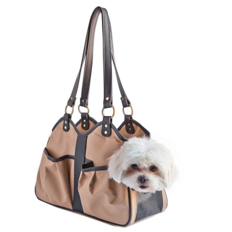 Khaki Metro Classic Dog Carrier luxury dog carriers, luxury dog purse carriers