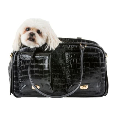 Marlee Black Croc Dog Carrying Bag luxury dog carriers, luxury dog purse carriers