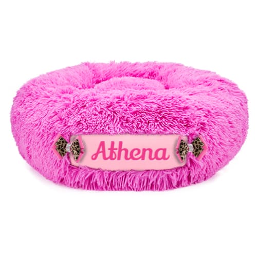 Perfect Pink Shag & Puppy Pink Cheetah Customizable Dog Bed NEW ARRIVAL