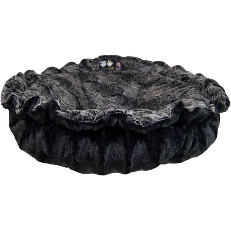 Artic Seal and Black Puma Cuddle Pod burrow beds for dogs, dog nest, dog snuggle beds