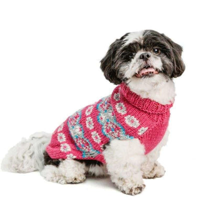 Alpaca Rose Fairisle Dog Sweater clothes for small dogs, cute dog apparel, cute dog clothes, dog apparel, dog hoodies