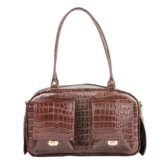 Marlee Brown Croc Dog Carrying Bag luxury dog carriers, luxury dog purse carriers