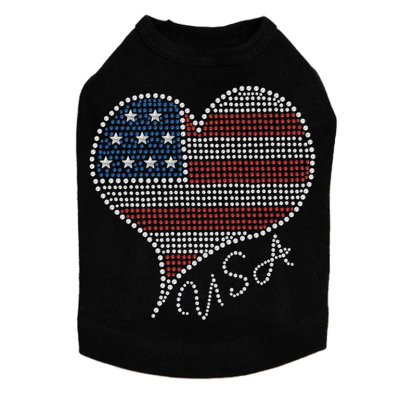 American Heart Dog Tank Top 4th of july, clothes for small dogs, cute dog apparel, cute dog clothes, dog apparel
