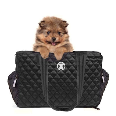 Black Quilted Dog Carrier Shell Tote NEW ARRIVAL